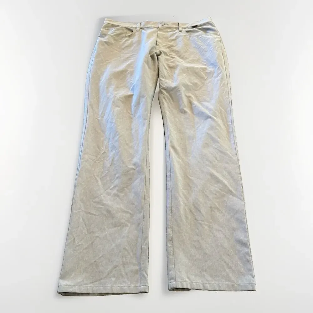 Travis Mathew Mens Gray Performance Golf Stretch Straight Leg Pants Size 35